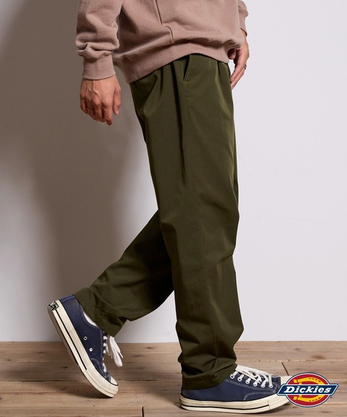 Dickies(ディッキーズ)の「Dickies/ディッキーズ T/Cツイル ワンタックテーパードイージーパンツ(チノパンツ・メンズ・カーキ/ブラック/ベージュ/ネイビー・M/XL/L)」の18枚目の写真