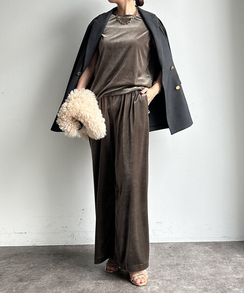 DouDou（ドゥドゥ）の「トリアセベロアタンク（Tシャツ/カットソー・レディース・カーキ/グレー・FREE）」の20枚目の写真