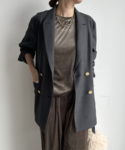 DouDou（ドゥドゥ）の「トリアセベロアタンク（Tシャツ/カットソー・レディース・カーキ/グレー・FREE）」の17枚目の写真