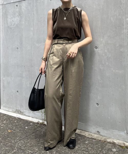 DouDou（ドゥドゥ）の「トリアセベロアタンク（Tシャツ/カットソー・レディース・カーキ/グレー・FREE）」の16枚目の写真