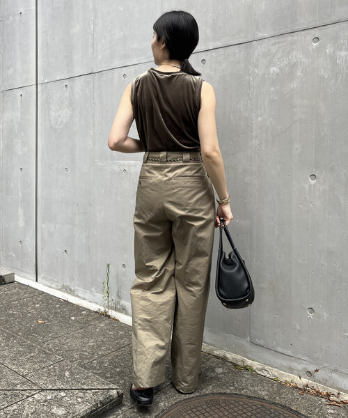 DouDou（ドゥドゥ）の「トリアセベロアタンク（Tシャツ/カットソー・レディース・カーキ/グレー・FREE）」の13枚目の写真