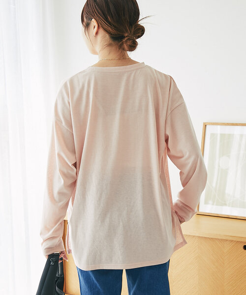 un dix cors（アンディコール）の「《デイリーに着回せる》スラブシアーロンTEE（Tシャツ/カットソー・レディース・ピンク/オフホワイト/チャコールグレー・FREE）」の18枚目の写真