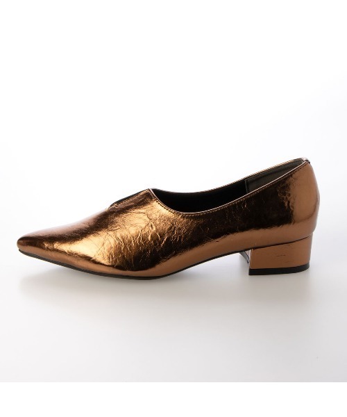 noyau（ノヤウ）の「ポインテッドトゥスリットフラットパンプス（パンプス・レディース・ゴールド/シルバー系その他/ブラック・M/S/LL/L）」の4枚目の写真