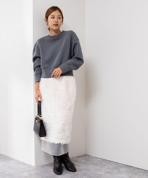 NOLLEY’S Sophi（ノーリーズソフィ）の「刺繍ダンボールショートプルオーバーカットソー（Tシャツ/カットソー・レディース・ネイビー/グレー・38）」の9枚目の写真