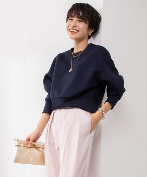 NOLLEY’S Sophi（ノーリーズソフィ）の「刺繍ダンボールショートプルオーバーカットソー（Tシャツ/カットソー・レディース・ネイビー/グレー・38）」の17枚目の写真