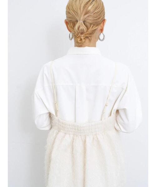 Samansa Mos2 blue（サマンサモスモスブルー）の「ラメフェザーキャミビスチェ（シャツ/ブラウス・レディース・ブラック/キナリ/チャコールグレー・F）」の16枚目の写真