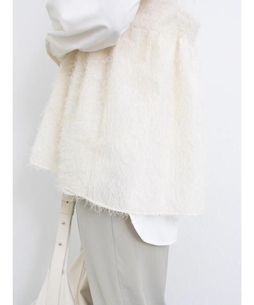 Samansa Mos2 blue（サマンサモスモスブルー）の「ラメフェザーキャミビスチェ（シャツ/ブラウス・レディース・ブラック/キナリ/チャコールグレー・F）」の19枚目の写真