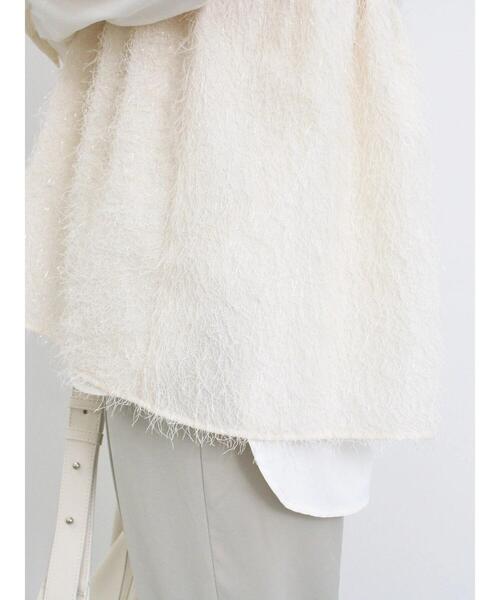 Samansa Mos2 blue（サマンサモスモスブルー）の「ラメフェザーキャミビスチェ（シャツ/ブラウス・レディース・ブラック/キナリ/チャコールグレー・F）」の20枚目の写真