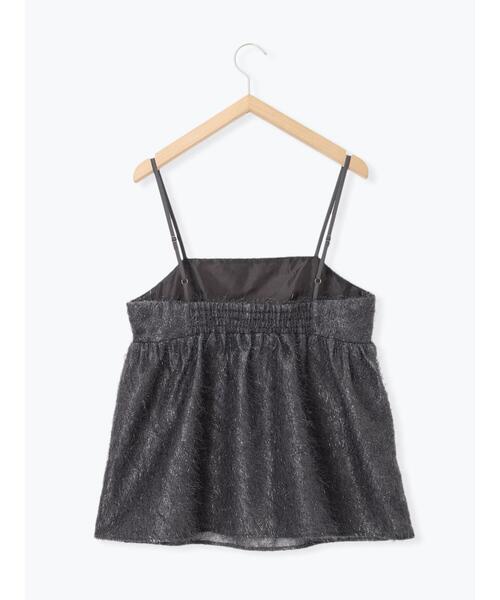 Samansa Mos2 blue（サマンサモスモスブルー）の「ラメフェザーキャミビスチェ（シャツ/ブラウス・レディース・ブラック/キナリ/チャコールグレー・F）」の21枚目の写真