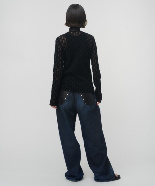 THINGS THAT MATTER（シングス ザット マター）の「MONOGRAM FLOCKY PRINT TULLE TOPS / モノグラムフロッキープリントチュールトップス（その他トップス・レディース・ベージュ/ホワイト/ブラック・FREE）」の21枚目の写真