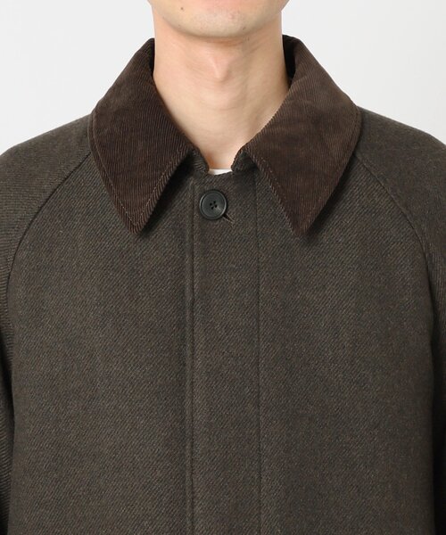 ジャーナルスタンダード　オーバーコート　アルパカ　ウール　カーキ　ツイード HIGH LAND WOOL オーバーサイズバルマカーンコート（ステン