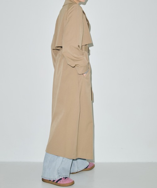 華奢見え・小顔効果】フレアヨークビッグカラートレンチコート