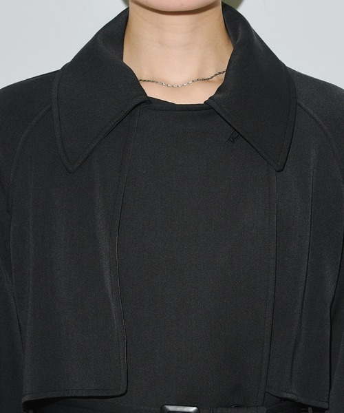 PUBLIC TOKYO（パブリックトウキョウ）の「【華奢見え・小顔効果】フレアヨークビッグカラートレンチコート（トレンチコート・レディース・マルチ/ダークグレー/ベージュ・1/2）」の7枚目の写真