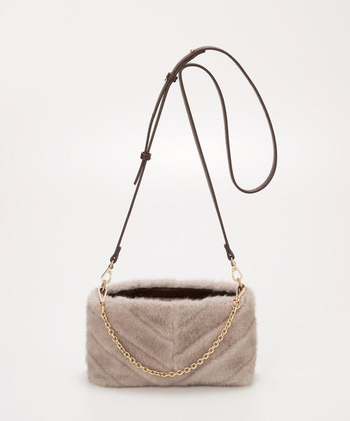 【セール】【TREASURE TOPKAPI】フェイクファー チェーン付き ミニ ショルダー バッグ（ショルダーバッグ）｜TREASURE TOPKAPI（トレジャートプカピ）