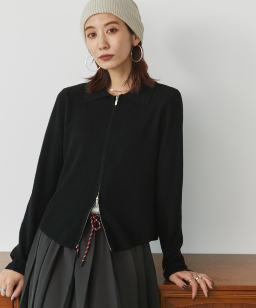 Auntie Rosa Holiday(アンティローザホリデー)の「ジップアップポロカーディガン(カーディガン/ボレロ・レディース・ブラック/グレー/ブラウン・FREE)」の18枚目の写真