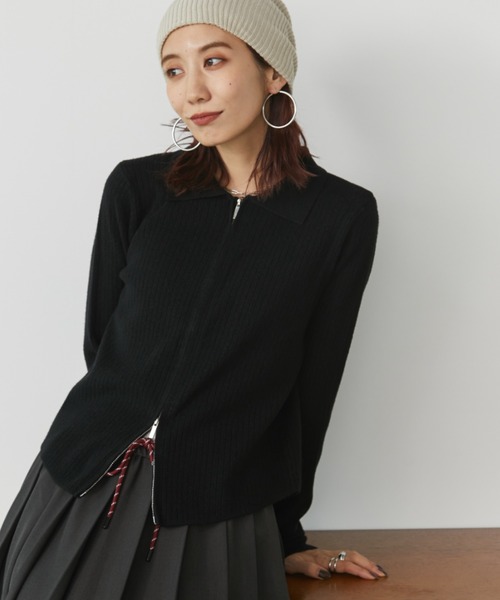 Auntie Rosa Holiday(アンティローザホリデー)の「ジップアップポロカーディガン(カーディガン/ボレロ・レディース・ブラック/グレー/ブラウン・FREE)」の17枚目の写真