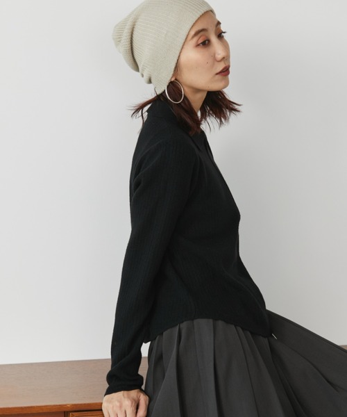 Auntie Rosa Holiday(アンティローザホリデー)の「ジップアップポロカーディガン(カーディガン/ボレロ・レディース・ブラック/グレー/ブラウン・FREE)」の19枚目の写真