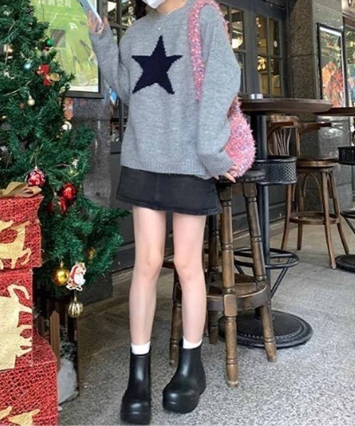 NANEA（ナネア）の「スターモチーフニットプルオーバー（ニット/セーター・レディース・ピンク/グレー・フリー）」の13枚目の写真