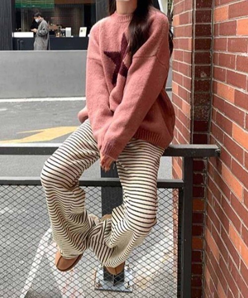 NANEA（ナネア）の「スターモチーフニットプルオーバー（ニット/セーター・レディース・ピンク/グレー・フリー）」の10枚目の写真