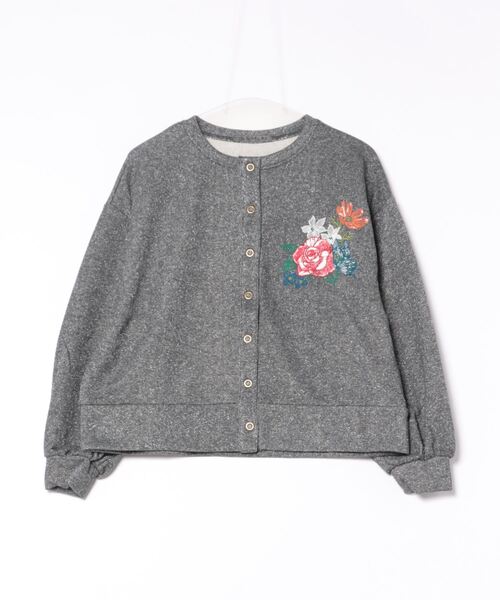 iS ScoLar（イズスカラー）の「543237：花と蝶の刺繍 ラメ裏毛カーディガン（カーディガン/ボレロ・レディース・ピンク/ベージュ/ブラック・M）」の21枚目の写真