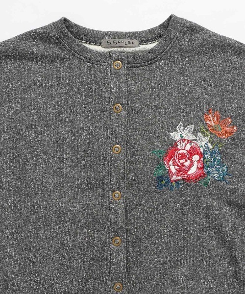 iS ScoLar（イズスカラー）の「543237：花と蝶の刺繍 ラメ裏毛カーディガン（カーディガン/ボレロ・レディース・ピンク/ベージュ/ブラック・M）」の17枚目の写真