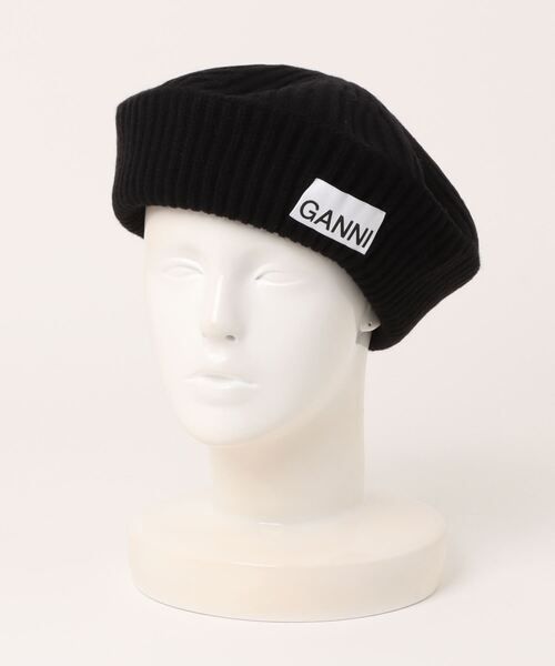 GANNI 黒 ニット ベレー帽 GANNI 黒 ニット ベレー帽 GANNI ブラック ニット帽 GANNI ガニー