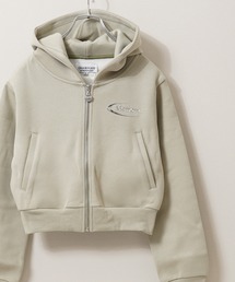 【MEMORY】lady's メタルロゴ ボンディング ショート丈 ZIPパーカー / Metal Logo Bonding Short Length Zip Hoodie