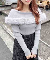 INGNI | ファー付ケープニット(ニット/セーター)