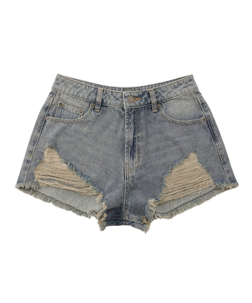 ACLENT（アクレント）の「ダメージデニムショートパンツ（デニムパンツ