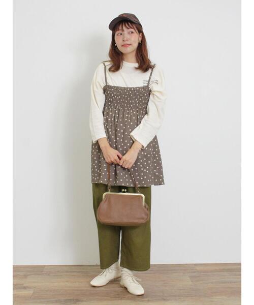 Samansa Mos2(サマンサ モスモス)の「◎シャーリングキャミチュニック(チュニック・レディース・ブラック/モカ/キナリ・F)」の21枚目の写真