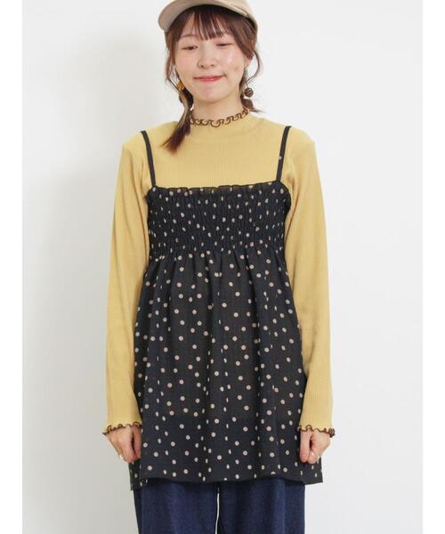 Samansa Mos2(サマンサ モスモス)の「◎シャーリングキャミチュニック(チュニック・レディース・ブラック/モカ/キナリ・F)」の19枚目の写真