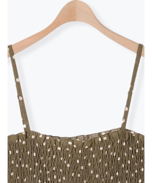 Samansa Mos2(サマンサ モスモス)の「◎シャーリングキャミチュニック(チュニック・レディース・ブラック/モカ/キナリ・F)」の12枚目の写真