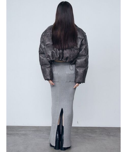 EMODA（エモダ）の「ウォッシュリブマキシスカート（スカート・レディース・ブルー/シルバー/ブラック/ベージュ・FREE）」の6枚目の写真