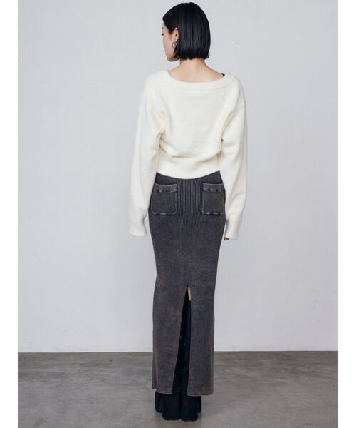 EMODA（エモダ）の「ウォッシュリブマキシスカート（スカート・レディース・ブルー/シルバー/ブラック/ベージュ・FREE）」の13枚目の写真