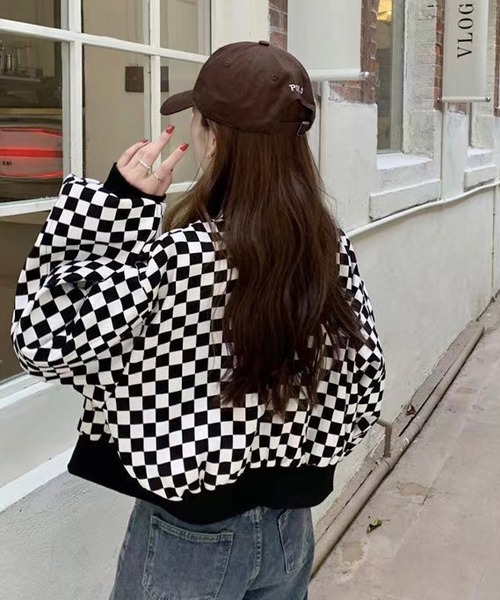 セール】フラッグチェック柄 MA-1ジャケット（MA-1）｜INASTUDIOS