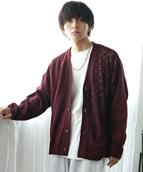 セール】【MinoriTY】アシンメトリーレースカーディガン（カーディガン