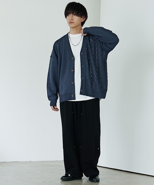 MinoriTY（マイノリティ）の「【MinoriTY】アシンメトリーレースカーディガン（カーディガン/ボレロ・メンズ・ブルーグリーン/チャコール/ワインレッド・S/M/L）」の10枚目の写真