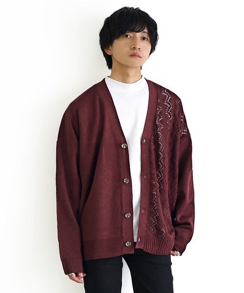 MinoriTY（マイノリティ）の「【MinoriTY】アシンメトリーレースカーディガン（カーディガン/ボレロ・メンズ・ブルーグリーン/チャコール/ワインレッド・S/M/L）」の20枚目の写真