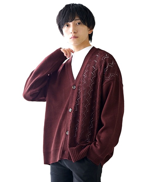 MinoriTY（マイノリティ）の「【MinoriTY】アシンメトリーレースカーディガン（カーディガン/ボレロ・メンズ・ブルーグリーン/チャコール/ワインレッド・S/M/L）」の19枚目の写真