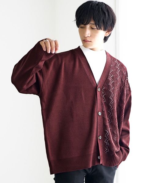 MinoriTY（マイノリティ）の「【MinoriTY】アシンメトリーレースカーディガン（カーディガン/ボレロ・メンズ・ブルーグリーン/チャコール/ワインレッド・S/M/L）」の18枚目の写真