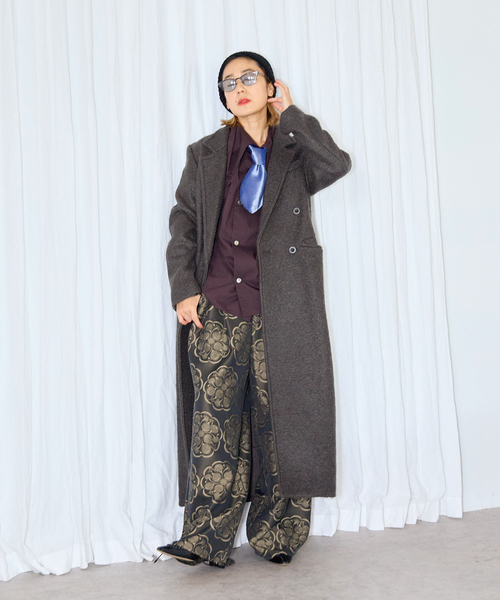 MIOSMOKEY（MIOSMOKEY）の「MIOSMOKEY SAILOR SHIRT 242ST001：シャツ（シャツ/ブラウス・レディース・パープル・MEDIUM）」の2枚目の写真