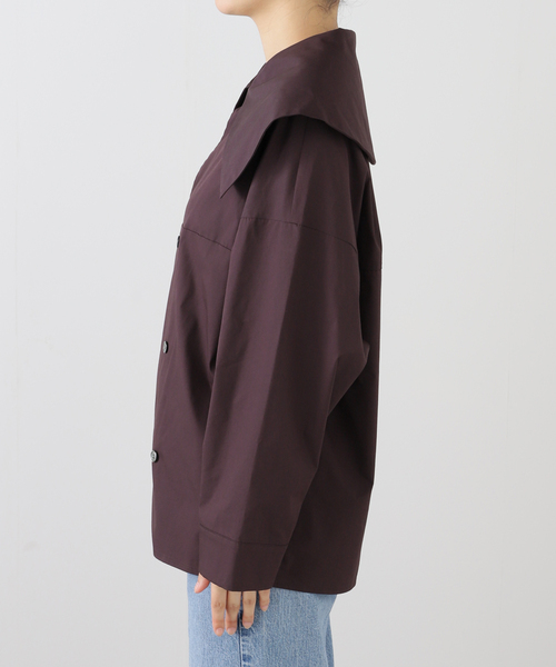 MIOSMOKEY（MIOSMOKEY）の「MIOSMOKEY SAILOR SHIRT 242ST001：シャツ（シャツ/ブラウス・レディース・パープル・MEDIUM）」の4枚目の写真