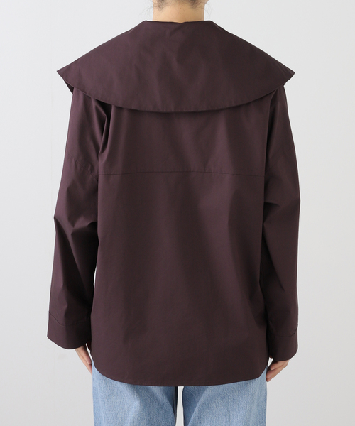 MIOSMOKEY（MIOSMOKEY）の「MIOSMOKEY SAILOR SHIRT 242ST001：シャツ（シャツ/ブラウス・レディース・パープル・MEDIUM）」の5枚目の写真