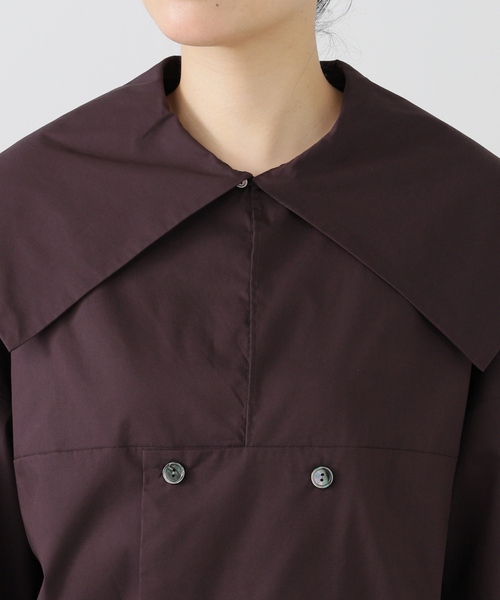 MIOSMOKEY（MIOSMOKEY）の「MIOSMOKEY SAILOR SHIRT 242ST001：シャツ（シャツ/ブラウス・レディース・パープル・MEDIUM）」の6枚目の写真