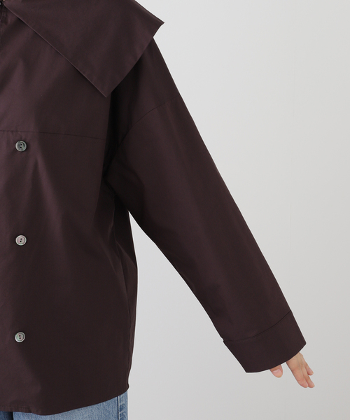 MIOSMOKEY（MIOSMOKEY）の「MIOSMOKEY SAILOR SHIRT 242ST001：シャツ（シャツ/ブラウス・レディース・パープル・MEDIUM）」の8枚目の写真