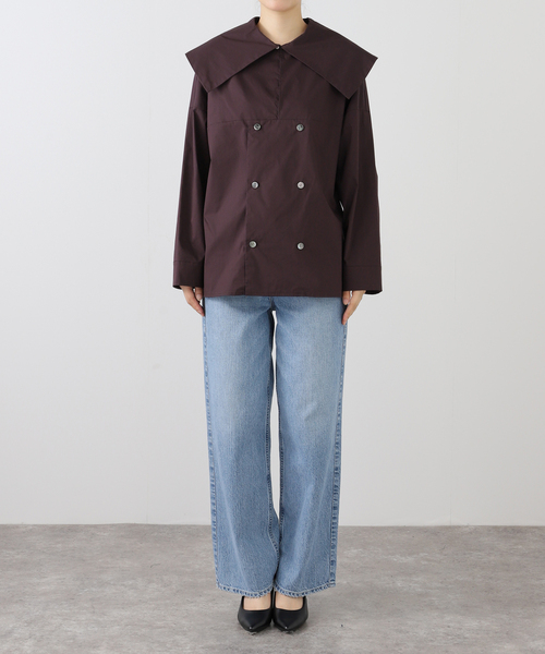 MIOSMOKEY（MIOSMOKEY）の「MIOSMOKEY SAILOR SHIRT 242ST001：シャツ（シャツ/ブラウス・レディース・パープル・MEDIUM）」の17枚目の写真