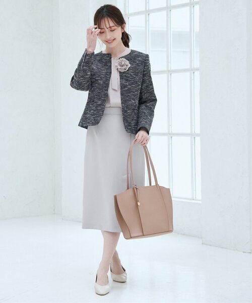 ikka（イッカ）の「PUハギ横長トートバッグ（トートバッグ・レディース・ホワイト/ピンクベージュ/ブラック/グレー・FREE）」の17枚目の写真