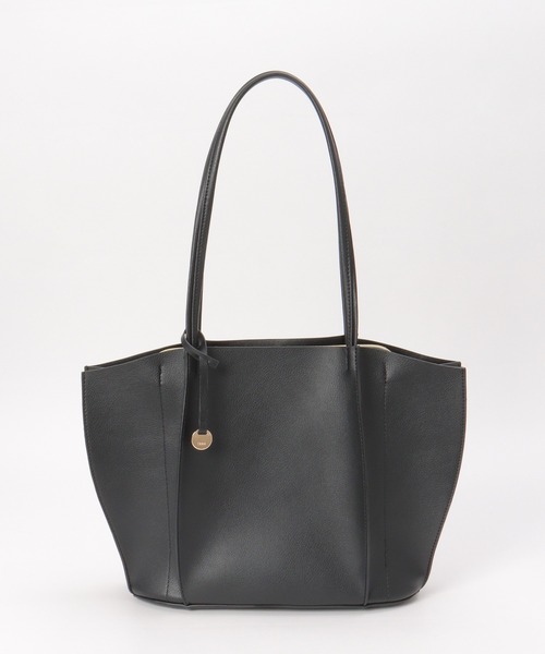 ikka（イッカ）の「PUハギ横長トートバッグ（トートバッグ・レディース・ホワイト/ピンクベージュ/ブラック/グレー・FREE）」の2枚目の写真