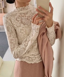 【Jasmine】ストレッチレースシアートップス