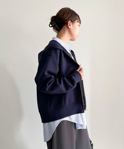 fredy emue（フレディエミュ）の「ダンボールフードZIPスウェットブルゾン（スウェット・レディース・ネイビー/ブラウン/グレー/アイボリー・38）」の11枚目の写真